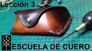 ESCUELA DE CUERO Lección 3 Proceso avanzado 1 Funda de gafas semirrígida [upl. by Ailecara287]