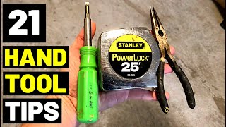 21 HAND TOOL TIPS TRICKS amp SECRETS HammerScrewdriverTape MeasurePliersamp MORE HAND TOOLS [upl. by Ardnaskela]