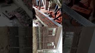 Construction technique l Brick reinforcement mesh shorts construction viralvideo [upl. by Niledam]