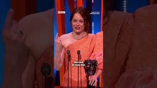 Emma Stone thanks her Mum in sweet BAFTA speech 💓  BBC [upl. by Emawk]