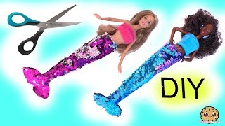 DIY Color Change Glam Barbie Doll Mermaid Tails  No Sew Craft [upl. by Asenab114]