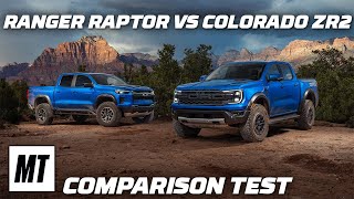 2024 Ford Ranger Raptor vs 2024 Chevy Colorado ZR2 OffRoad Comparison  MotorTrend [upl. by Htrow]