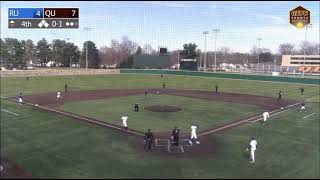 Rockhurst Baseball Adonis Forte II Hits A Grand Slam against Quincy University Final Score 117 [upl. by Gnilrac]