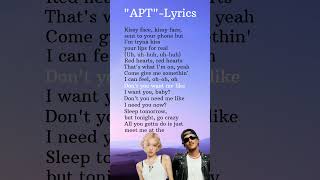 APTquot ROSÉampBrunoMarssonglyricsytshoryslyricsaptrosé brunomars [upl. by Adaline816]