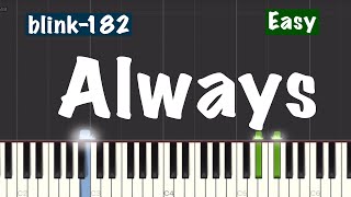 blink182  Always Piano Tutorial  Easy [upl. by Nathan]