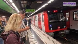 Plaça Catalunya PLAZA CATALUÑA desde Cornellà de Llobregat en el METRO viaje de BARCELONA [upl. by Celtic332]