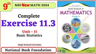 Class 9 Math Exercise 113 I Unit 11  National Book Foundation Math 9 Ex 113 NBF FBISE [upl. by Eihtur]