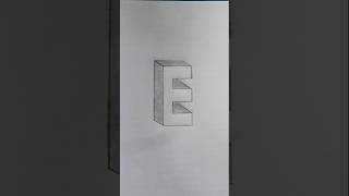 How to draw 3D letter E  drawing with pencil  3D letters drawing  pencil sketch 3ddrawing [upl. by Crispas]