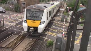 Trains at Gillingham level crossing 120821 [upl. by Anitan]