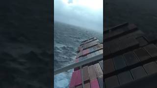 Container Ship Rolling amp Pitching 😥 Atlantic Ocean 🌊ship rolling container atlantic ocean [upl. by Anwadal]