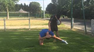 KineVideo  Protocole A pubalgie partie 5  travail et étirements des abdominauxadducteurs [upl. by Ynaffet]