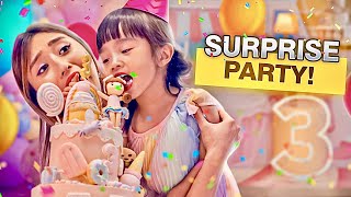 Starleys EPIC 3 Year Old Birthday Surprise Her first party [upl. by Broder452]