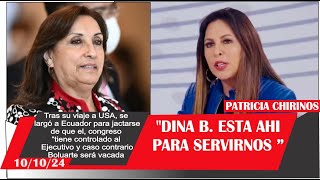 PATRICIA CHIRINOS ADMITE QUE DINA BOLUARTE FUE PUESTA AHI PARA QUE LES SIRVA A LA DERECHA [upl. by Hyacinth]