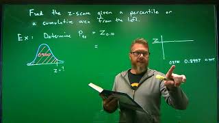 Determine a zscore of a given percentile [upl. by Nathanoj]