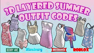 3D LAYERED SUMMER OUTFIT CODES amp LINKS FOR GIRLS  Berry Avenue Bloxburg  ROBLOX [upl. by Tony]