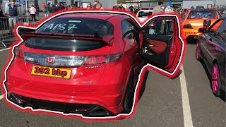 14 Mile  392bhp Honda Civic FN2 Type R Supercharged  Drag Santa Pod UK 2015 [upl. by Brozak]