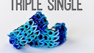 How to Make a Rainbow Loom Triple Single Bracelet [upl. by Nerrej465]