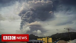 Caribbean volcano eruption sparks mass evacuation in St Vincent  BBC News [upl. by Netsua]