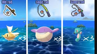 Chain fishing with each of the fishing rods in Pokémon ORAS [upl. by Dorin]