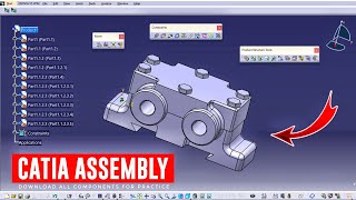 Catia assembly constraints  how to use assembly constraints in catia v5  assembly in catia v5 [upl. by Anned]