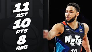 Ben Simmons Posts Near TripleDouble In Nets Return  11 AST 10 PTS amp 8 REB [upl. by Egni120]