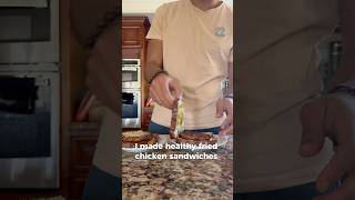 Healthy Crispy Chicken Sandwich pt 1 🥪🐓 cooking [upl. by Dinnie]