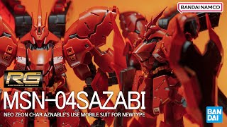 UNBOXING AND BUILDING RG 1144 MSN04 SAZABI Bandai Namco [upl. by Ylen]