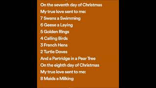 The 12 Days of Christmas song Lyrics songlyrics christmas [upl. by Hguh657]