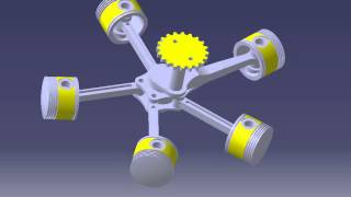 2 RADIAL ENGINE MECHANISM [upl. by Limoli]