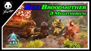 EASY BETA Broodmother Boss Fight  3 MEGATHERIUMS  Official PVE  ARK Survival Ascended [upl. by Isador]