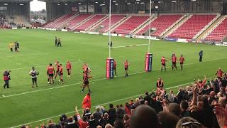 Leigh Centurions 0  38 Castleford Tigers  Post Match Chants [upl. by Oicnedurp162]