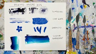 Palette Knife TECHNIQUES  Learn 8 Different Acrylic Techniques [upl. by Kushner331]