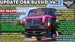 UPDATE 😱 OBB BUSSID V42 SOUND HINO RM280 FULL BASURI  Srikandi Rombak Jb5  Bussid [upl. by Elbart808]