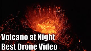 Iceland Volcano at Night – Drone Footage [upl. by Arliene]