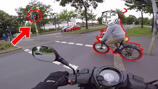 FAHRRADFAHRER FÄHRT ÜBER ROT😡  MotoVlog 2  LUKRU [upl. by Attenyl826]