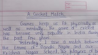 Write an essay on Cricket Match in English  Cricket Match essay in English  extensioncom [upl. by Epps420]