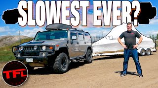 Hummer H2 Towing 060 MPH Test  Does it Explode [upl. by Eerased259]