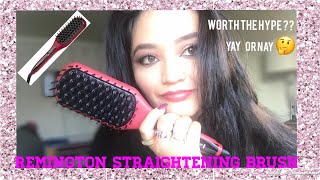 REMINGTON PRO SILK CERAMIC DRY HAIR STRAIGHTENING BRUSH REVIEW amp MINI TUTORIAL [upl. by Namzaj]