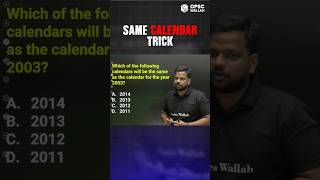 Reasoning Calendar Tricks PW OPSCWallah Shorts [upl. by Ymmaj]