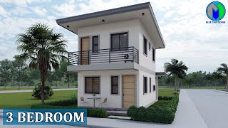 Two Storey House Design  3 bedrooms 45x85m [upl. by Mihe]