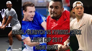 NadalBerdych Vs KyrgiosSock  Laver Cup 2017 Highlights HD [upl. by Adnwahsar]