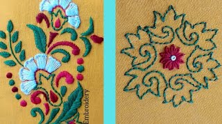 Beautiful Flower Embroidery Design Embroidery Designs For Beginners Hand Embroidery Flower [upl. by Ajdan]