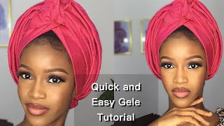 Quick and Easy Gele Tutorial How to tie simple Gele using Asoeke by yourself [upl. by Ennayk767]