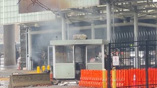 Video from scene of explosion at Niagara Falls Rainbow Bridge Canada border crossing [upl. by Zampardi]