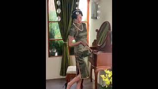 Chinese Qipao Retro Green Silk Cheongsam Dress chineseclothing chinesefashion fashion dress [upl. by Josefina]