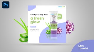 Photoshop Tutorial  Ecommerce product banner design  Social Media Post Design in Photoshop [upl. by Anetta]