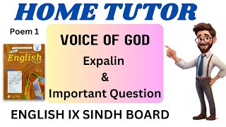 Class X Poem 1 The Voice of God Explain amp Questions Sindh BoardHometutorFree [upl. by Kuehn]