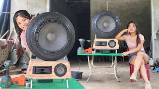 Building Exceptional Speaker using Timber panels and Car tires for Satisfy My Passion [upl. by Ysnil]