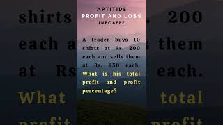 Aptitude  Profit and Loss Question aptitude quantitativeaptitude profitandloss [upl. by Pegma]