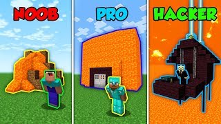 NOOB vs PRO vs HACKER  Volcano Base Challenge Minecraft [upl. by Immat181]